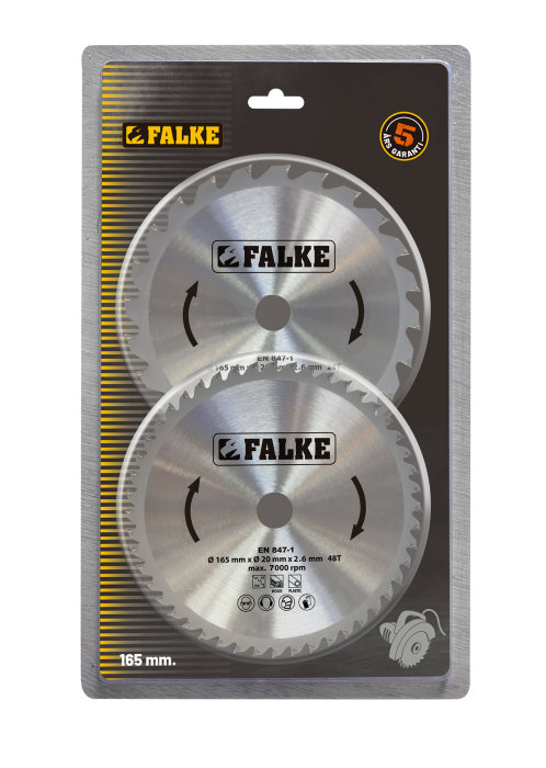 Falke sirkelsagbladsett Ø165 mm 2 stk.